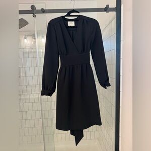 kate spade Black Long-Sleeve V-Neck Waist Dress